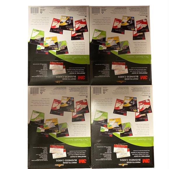 4 X 3M Print-To-Edge White Business Cards Smooth Edges Inkjet 160 Cards D410-I - Picture 2 of 11